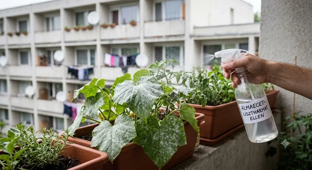 ecetes permet lisztharmat ellen erkélyi növényen, almaecet bio kezelés