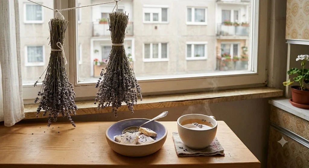 Szárított levendula köteg otthon – teának, párnának és levendulás süteményhez