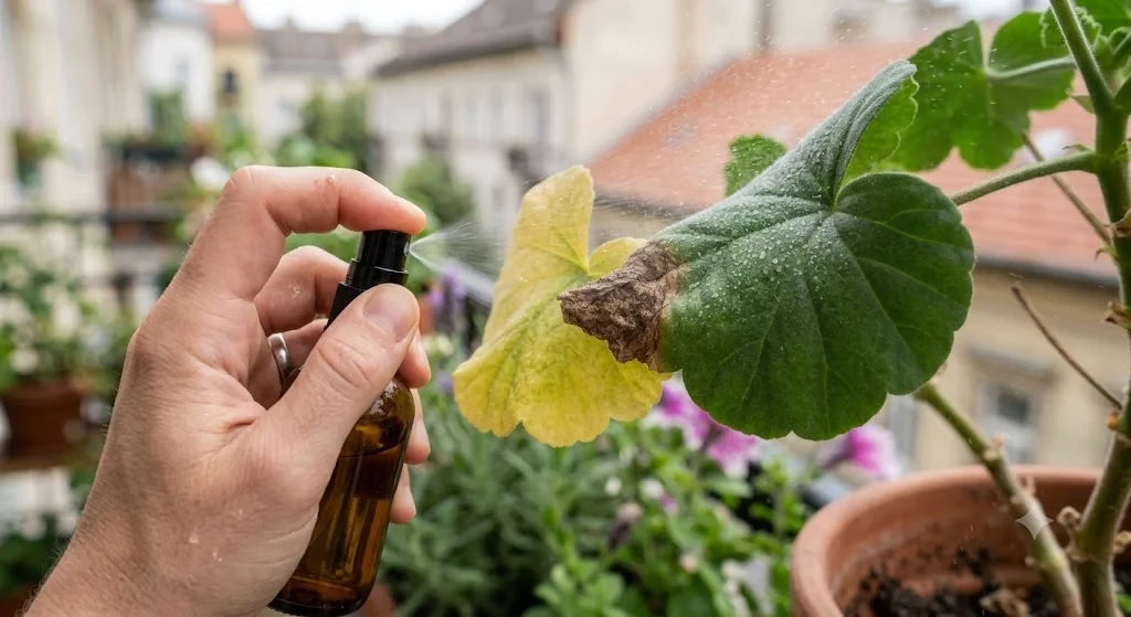 balkoni növény párásítása permetezővel száraz levegő ellen