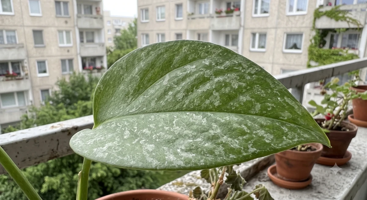 Fehér foltok a levél felszínén a kemény víztől