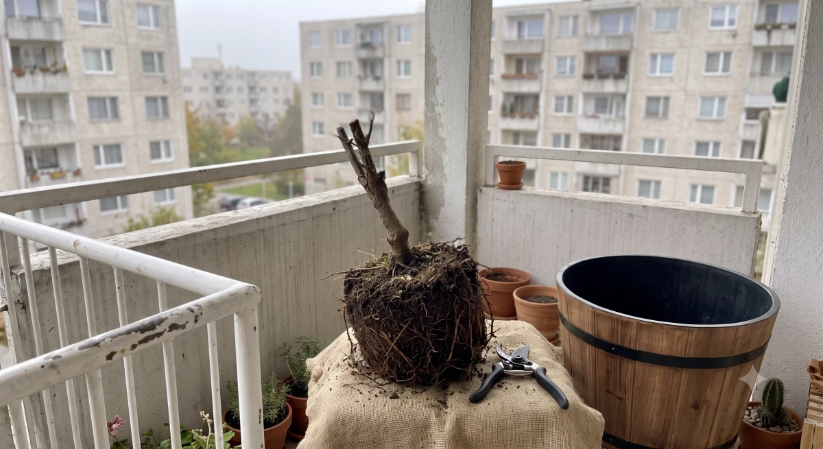 Őszi átültetés és gyökérmetszés dézsás növényeknél az erkélyen