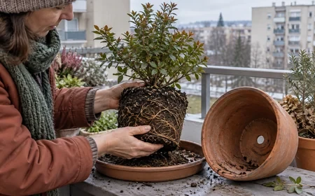 Cserép gyökérlabdájának és vízelvezetésének ellenőrzése