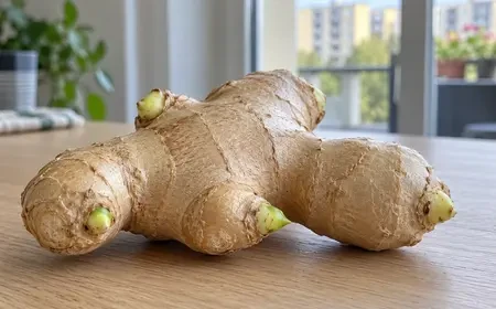 Egészséges gyömbérrizóma jól látható rügyszemekkel