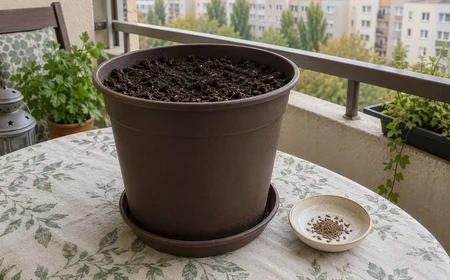 Mély termesztőcserép turbolya vetéséhez